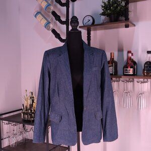 Adrienne Vittadini Women's single-breasted chambray blazer Size large